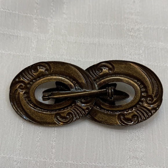 Copper-tone Brooch Scarf Pin, Vintage, Costume - Picture 4 of 5